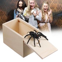 Halloween Wooden Prank Spider Scare Box Hidden In Case Trick Play Joke G... - $17.99