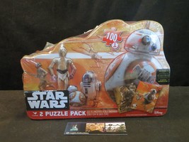 Star Wars 2 puzzle pack BB8 &amp; Chewbacca 100 pieces Disney - £17.04 GBP