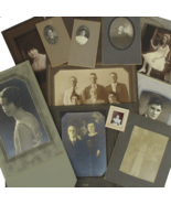 10 Antique Vintage Photo Portraits Matted Folders Children Adults 1890s-... - $14.83
