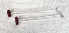 Pair Mouth Blown Red Yellow w Clear Stem GLASS COCKTAIL MUDDLER Excellen... - $18.32