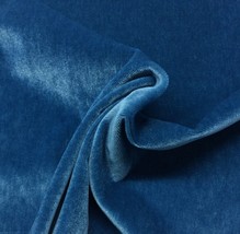 Kravet Plush Mohair Polo Blue Wool Velvet Upholstery Drapery Fabric By Yard 55&quot;W - £80.36 GBP