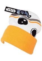 Vintage BB-8 Droid Knit Beanie Cap - Disney Star Wars Cuffed Toque Hat 2015 - £9.39 GBP