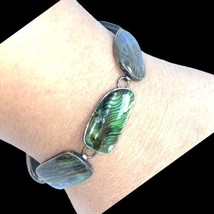 vintage abalone links bracelet 7”-7.5” Toggle - £39.87 GBP