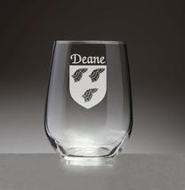 Deane Irish Coat of Arms Stemless Wine Glasses (Sand Etched) - £53.74 GBP