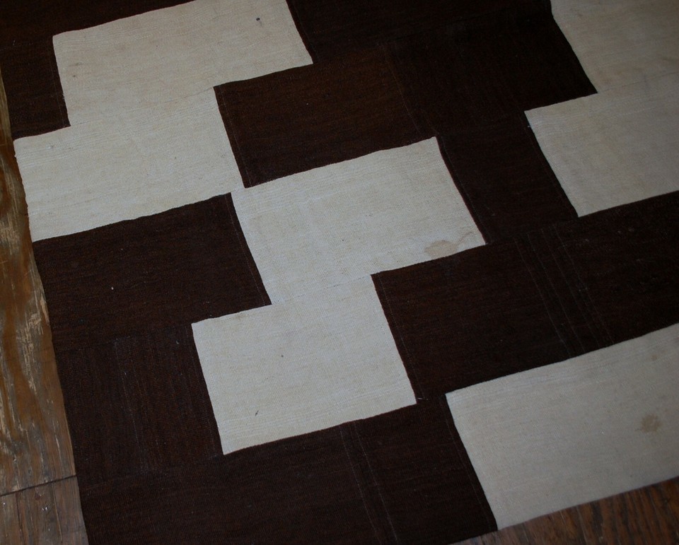 Handmade vintage Turkish Patchwork kilim 6.11'x5.3' (161cmx212cm) 1970s - 1B532 Item image 6