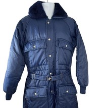 Snowmobile Suit MENS Med Navy Blue Snow Trails Retro Great Condition 70s... - $39.95