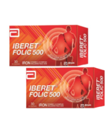 2 X Abbott Iberet Folic 500 30&#39;S Iron Vitamin C &amp; B Complex - EXPRESS SH... - $76.13