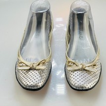 VANELI Shoes Ballet Flats Laser Cut Leather w/Bow Women&#39;s Size 8N - $14.39