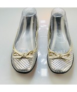 VANELI Shoes Ballet Flats Laser Cut Leather w/Bow Women&#39;s Size 8N - $14.39