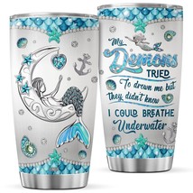 Advice From A Mermaid 20 Oz Tumbler Stainless Steel For Animal Lovers Girls Wome - £34.23 GBP