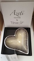 Tilnar Art - Brushed Silver - Heart Dish - 15cm - Recycled Aluminum, Fair Trade - £14.31 GBP