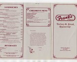 Frank&#39;s Place Menu N Woodlawn Wichita Kansas 1980&#39;s - $17.82