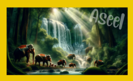 Digital Image Picture  Wallpaper Background Desktop AI Art elephants wat... - $0.98