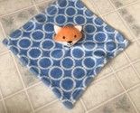 HB Hudson Baby Lovey Fox Blue Circles Security Blanket Soft Plush - $13.54
