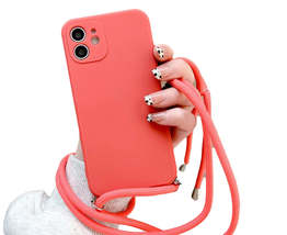 Anymob iPhone Case Red Fashion Square Crossbody Necklace Strap Lanyard Cord  - £20.70 GBP