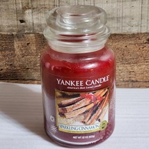 Yankee Candle Sparkling Cinnamon Christmas Festive Large Jar Container 22 Oz New - £14.15 GBP