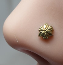 Indien Floral Piercing Nez Clou Ancien Or Finition Nez Oreille Bague Push Broche - £13.21 GBP