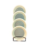 Plates DANSK Handpaints Shallow Rim Dessert Green Cream Vintage 8&quot; Dia S... - $43.51