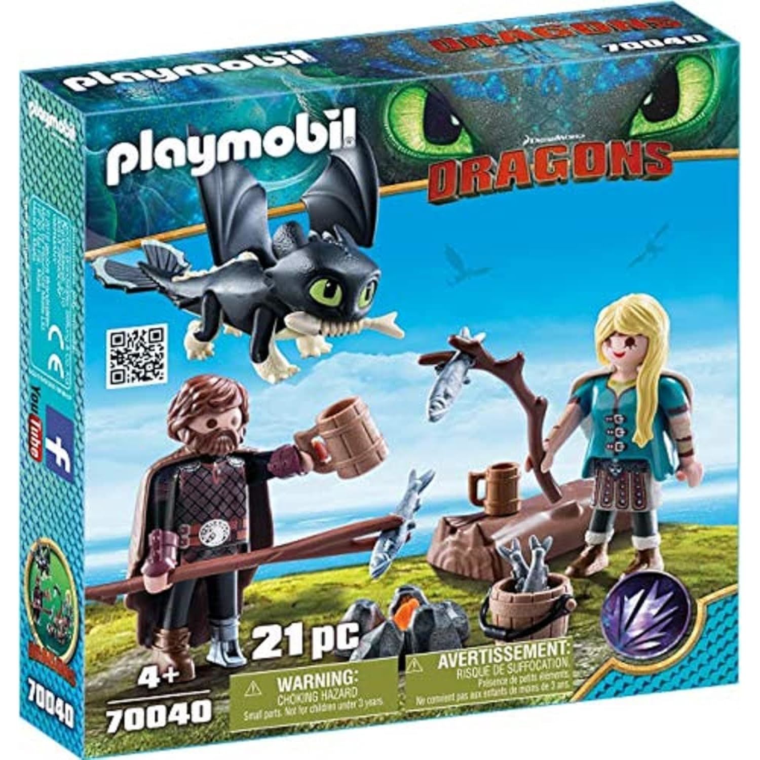 Playmobil How to Train Your Dragon III Hiccup & Astrid with Baby Dragon Multicol - $43.69
