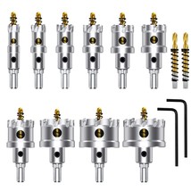 ASNOMY 12PCS TCT Hole Saw Kit for Hard Metal, 5/8&quot;-2-1/8&quot; Inch Tungsten,... - $77.99