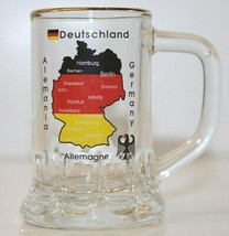 Miniaure Gold Rim Stein Shot Glass DEUTSCHLAND GERMANY ALEMANIA ALLEMANG... - £7.85 GBP