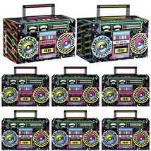 80S Party Favor Boxes, Novelty Boom Box Favors Gift TreatGoodieCandyPape... - $19.99