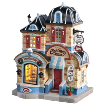 Lemax Cinnamon Roll Shop Breakfast Food Lighted Building Bakery Collectible Gift - £48.75 GBP