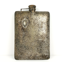 Antique Hammered Hip Flask EPNS Electroplate Nickel Silver Swing Arm Top - RARE - £71.67 GBP