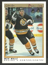 Boston Bruins Wes Walz Rookie Card RC 1990 O Pee Chee Premier Hockey Card #127  - £0.39 GBP