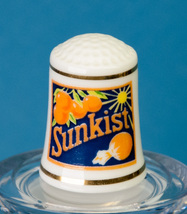 Franklin Mint Country Store Thimble Sunkist Advertising Porcelain No Box - $5.00