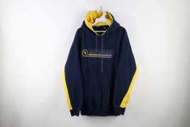 Vtg 90s Mens Large Faded Spell Out West Virginia University Hoodie Sweatshirt - £46.68 GBP