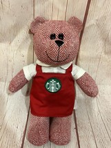 Starbucks Bearista Girl Teddy Bear Red Apron Limited Edition Plush Toy 2016 - £11.79 GBP