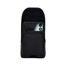 Galaxy Z Flip3 Vertical Holster Black Leather Pouch with Rotating Belt Clip - £30.01 GBP