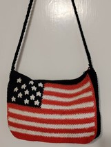 Woven American Flag Shoulder Handbag USA Patriot 11 x 7 x 3 - $19.84