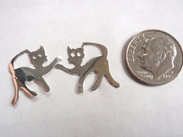 Kitty Cat Stud Earrings Sterling Silver Broadway kitten feline meow - $4.05