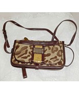 Nine West Cross Body Bag  5&quot; H x 8 1/2&quot; W x 1&quot; D Brown Gold Camo Organizer - £15.01 GBP