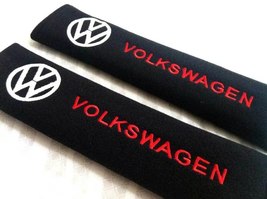 Volkswagen Embroidered Logo Car Seat Belt Cover Seatbelt Shoulder Pad 2 pc - £10.27 GBP