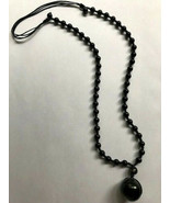 Black Round Agate Chakra Beaded Adjustable Cord Tibetan - $18.02 CAD