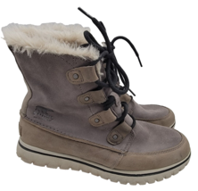 Sorel Boots Womens 9 Cozy Joan Snow Winter Grey Suede Faux Fur NL2745-052 - £35.44 GBP
