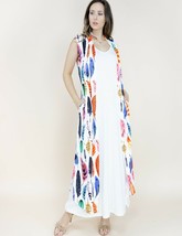 Feather Printed Long Vest Multicolor ( One Size Fits Most) - $42.99