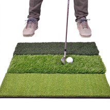 GoSports Tri-Turf XL Golf Practice Hitting Mat - Huge 24&quot; x 24&quot; Turf Mat for Ind - £81.52 GBP