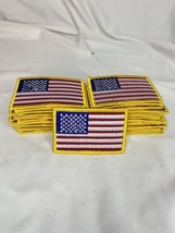 Lot Of 39 US United States American Flag Embroidered Patch’s Gold Outline - £15.82 GBP