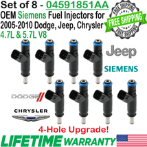 x8 Siemens FLEX 4Hole Upgrade OEM Fuel Injectors for 2006-09 Jeep Commander 4.7L - £126.53 GBP