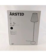 IKEA ARSTID ÅRSTID Floor Lamp Nickel Plated/White 61" New 204.162.01 - $138.59