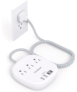 Flat Plug Power Strip, 5Ft Ultra Flat Extension Cord - 3 Outlets 4 USB P... - $19.82