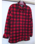 RALPH LAUREN PETITES Shirt Style Jacket Coat RED/BLK FULL ZIP FLEECE Siz... - £30.18 GBP