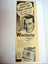 1953 Winchester Cigarettes Ad Blended Light For Your Throat - $8.99