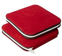 Bolsa de monedero con cremallera de joyería de terciopelo rojo para... - $128.87 MXN