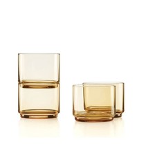 Tuscany Amber Classics Stackable 8-Piece Short Glasses By Lenox NEW! - $79.19