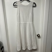 White House Black Market Sleeveless Fit Flare Dress Sheer Stripe Size 4 ... - $37.62